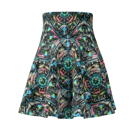 Tech-Infused Futurism Futuristic Tech Women's Skater Skirt - 8404 Design-53