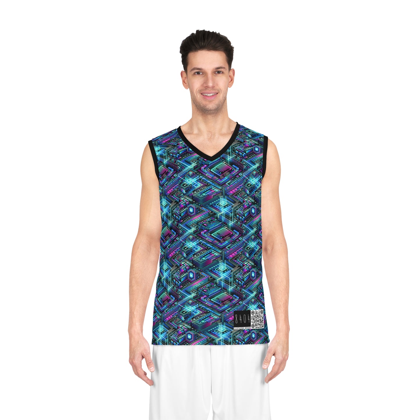 Digital Dreamland Futuristic Tech Aesthetic Basketball Jersey - 8404 Design-42