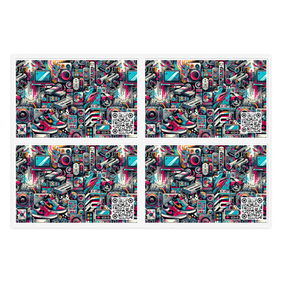 Urban Graffiti Fusion Eclectic Street Art Meets Modern Tech Culture Sticker Sheets - 8404 Design-50