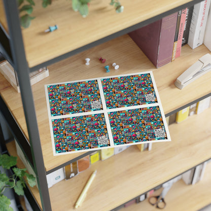 Digital Pop Culture Mashup Maximalist Pop Sticker Sheet - 8404 Design-47