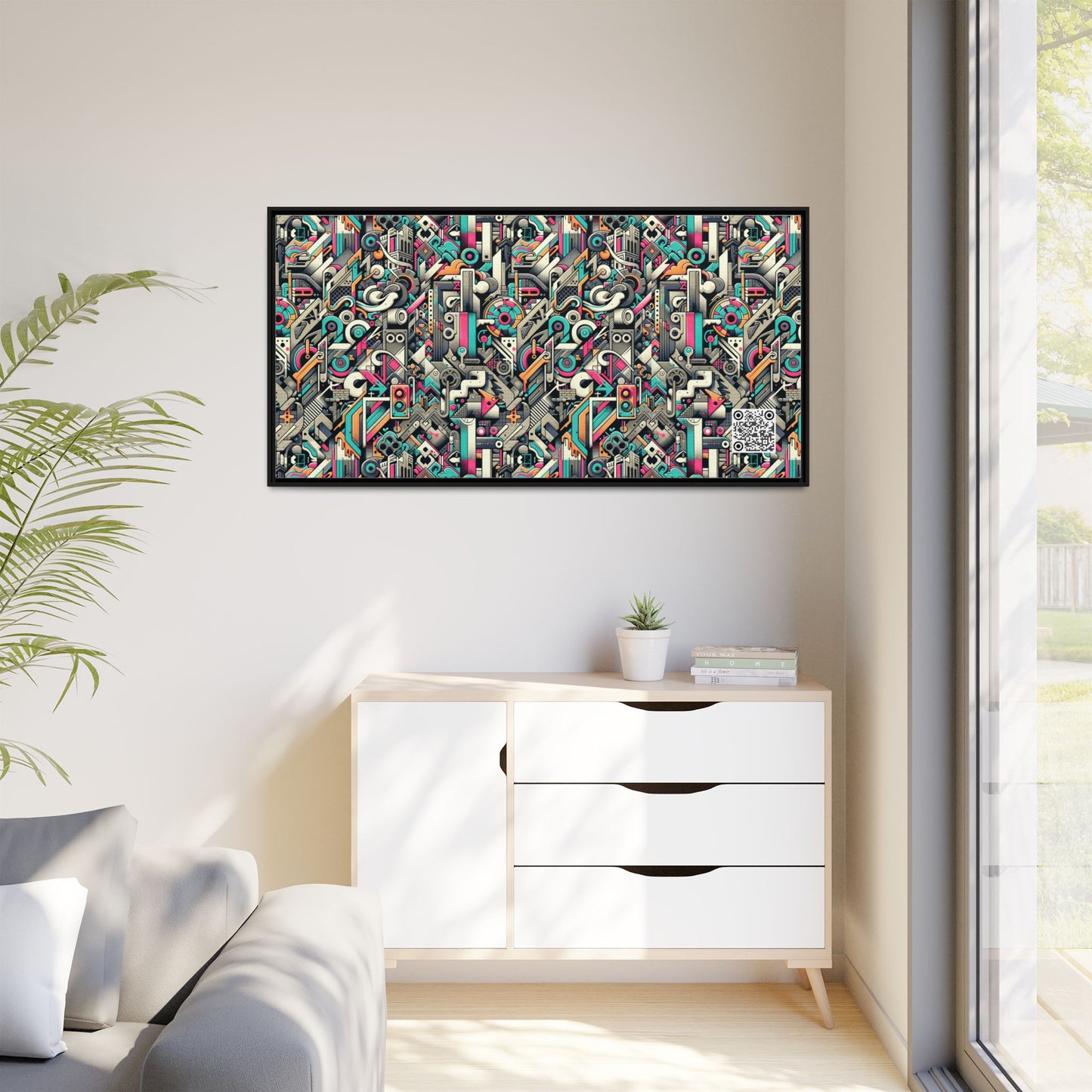 Digital Street Art Urban Street Style Matte Canvas, Framed (multi-color) - 8404 Design-74 B