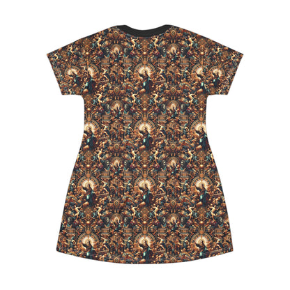 Digital Renaissance Luxurious Streetwear Inspired By Classical Art With a Modern Twist T-Shirt Dress - 8404 Design-64