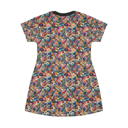 Digital Artistic Expression Artistic Streetwear T-Shirt Dress - 8404 Design-49