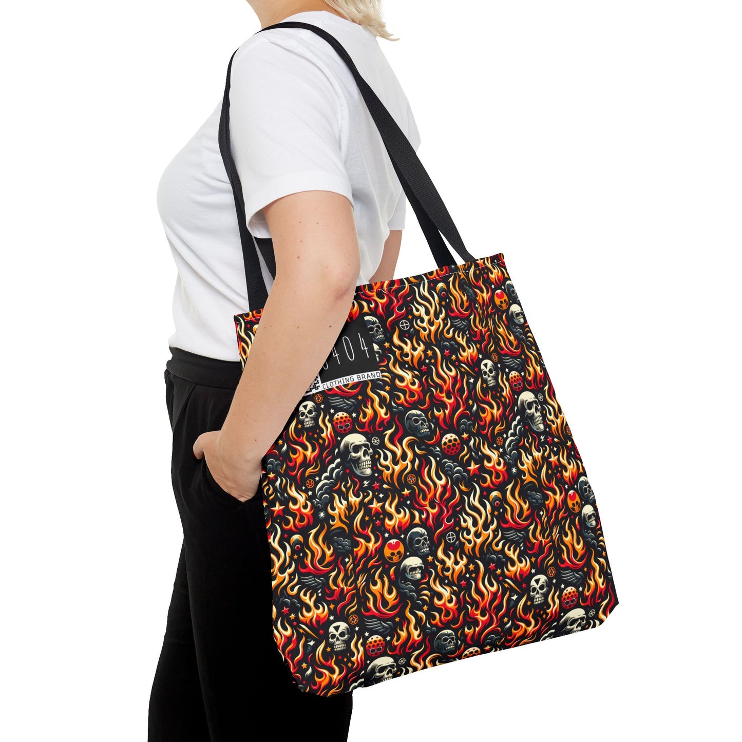 Flame Graphics Maximalist Streetwear Tote Bag - 8404 Design-76