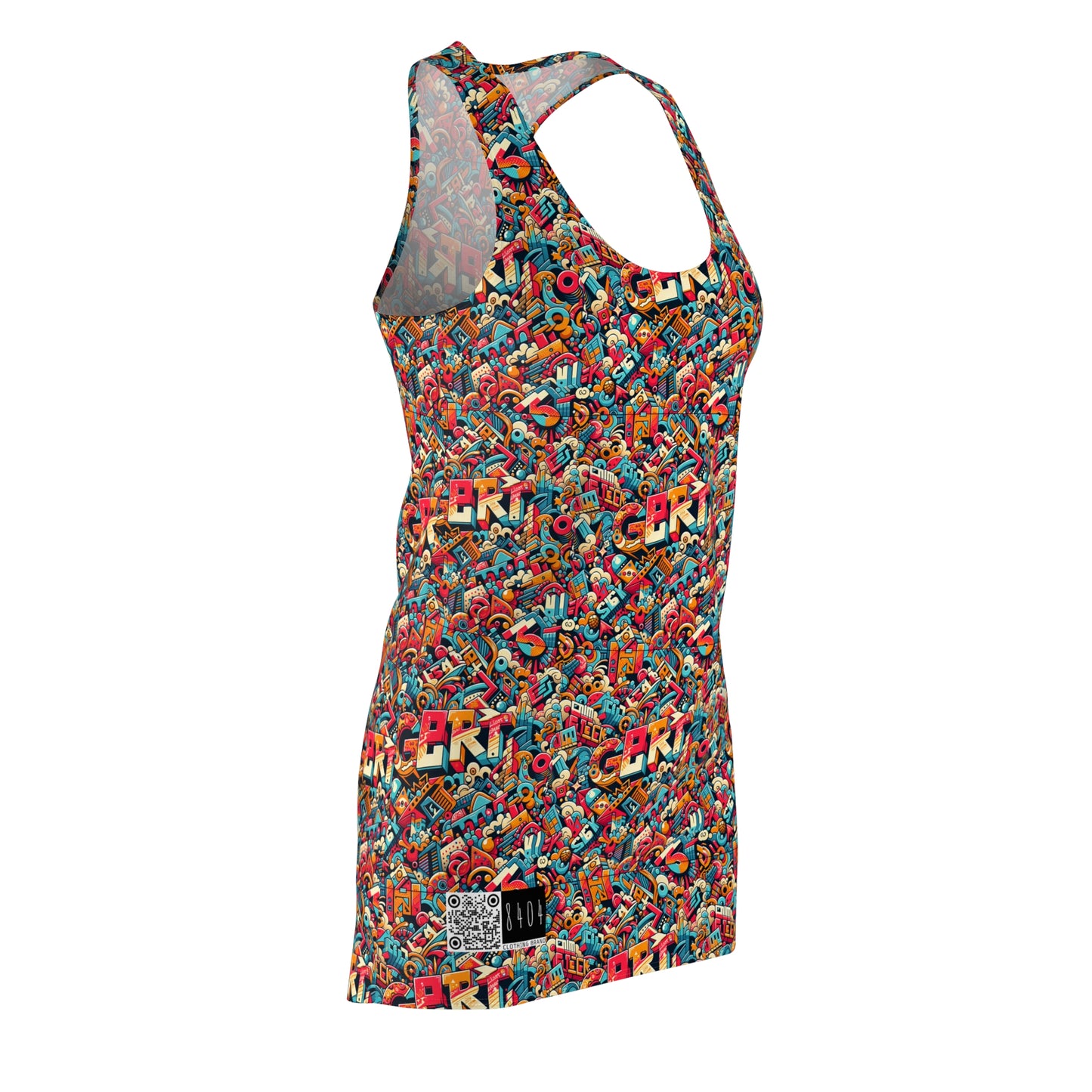 Neo-Traditional Street Art Modern Street Art Fusion Women's Cut & Sew Racerback Dress - 8404 Design-58