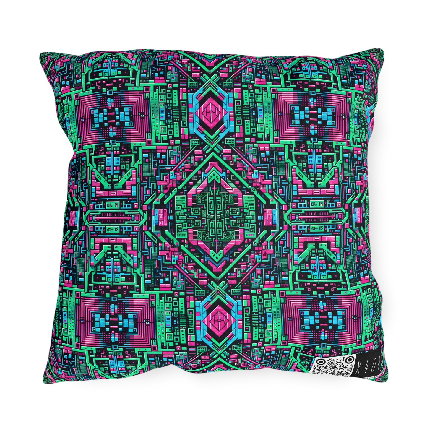 Digital Glitch Vibes Tech-Inspired Streetwear Outdoor Pillow - 8404 Design-71