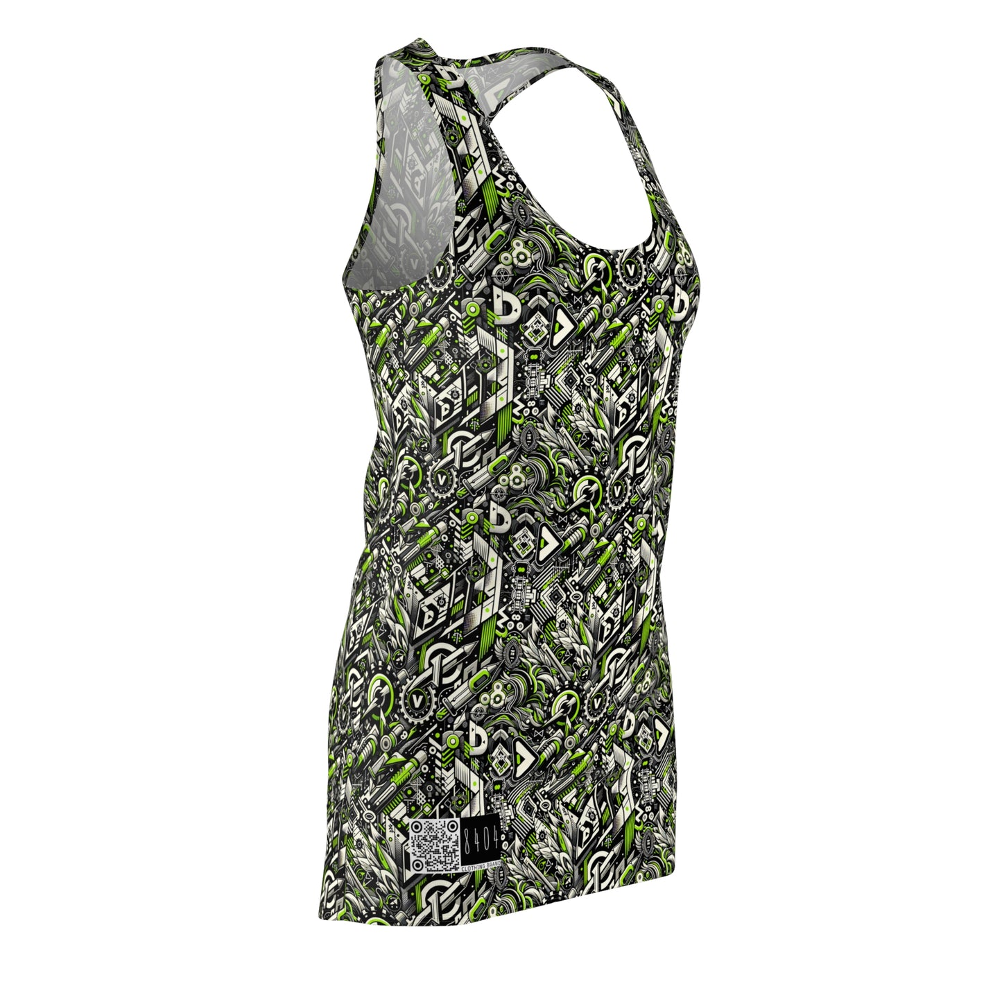 Graffiti Tech Fusion Bold Streetwear Fusion Women's Cut & Sew Racerback Dress - 8404 Design-59