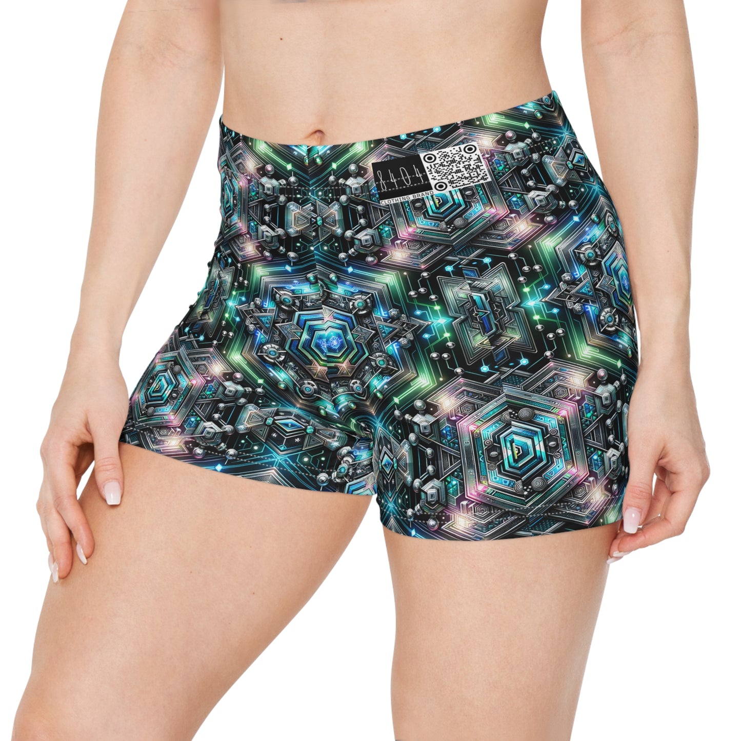 Tech-Infused Futurism Futuristic Tech Women's Shorts - 8404 Design-63