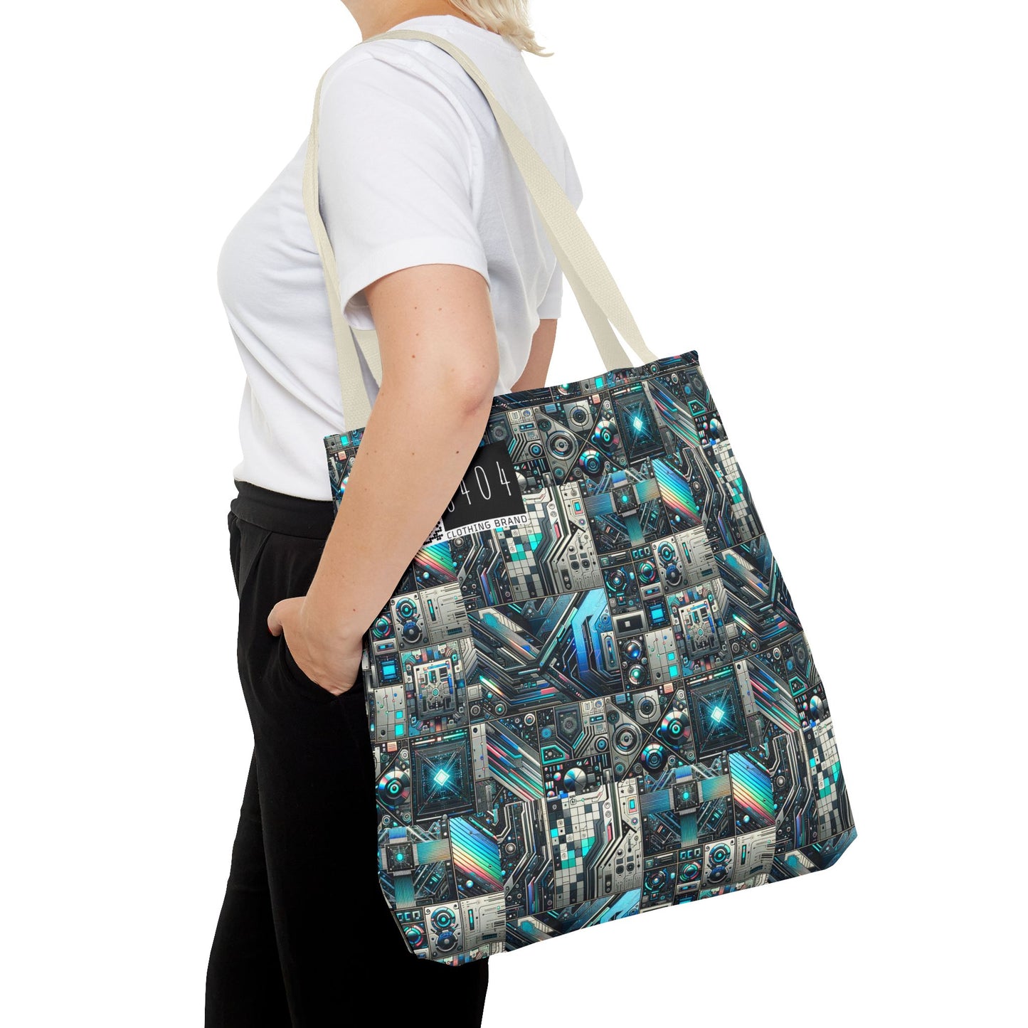 Tech-Infused Futurism Sleek Tech Edge Tote Bag - 8404 Design-48