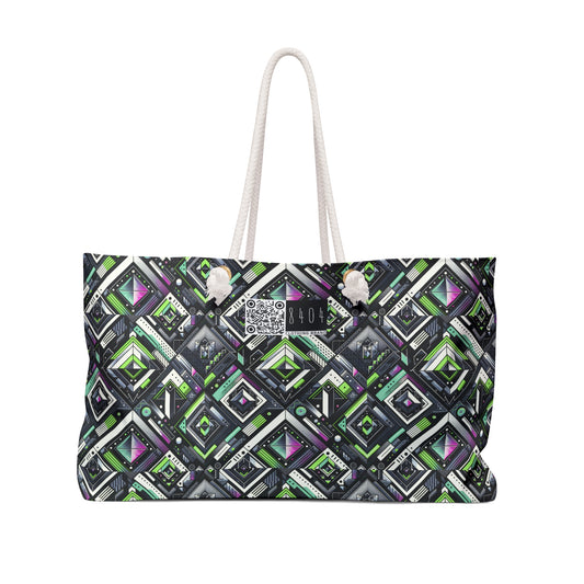 Retro Futurism Graphics Tech-Forward Streetwear Weekender Bag - 8404 Design-48