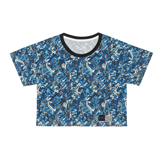 Tech Urban Camo Tech-Forward Streetwear With a Futuristic Military Edge Crop Tee - 8404 Design-39