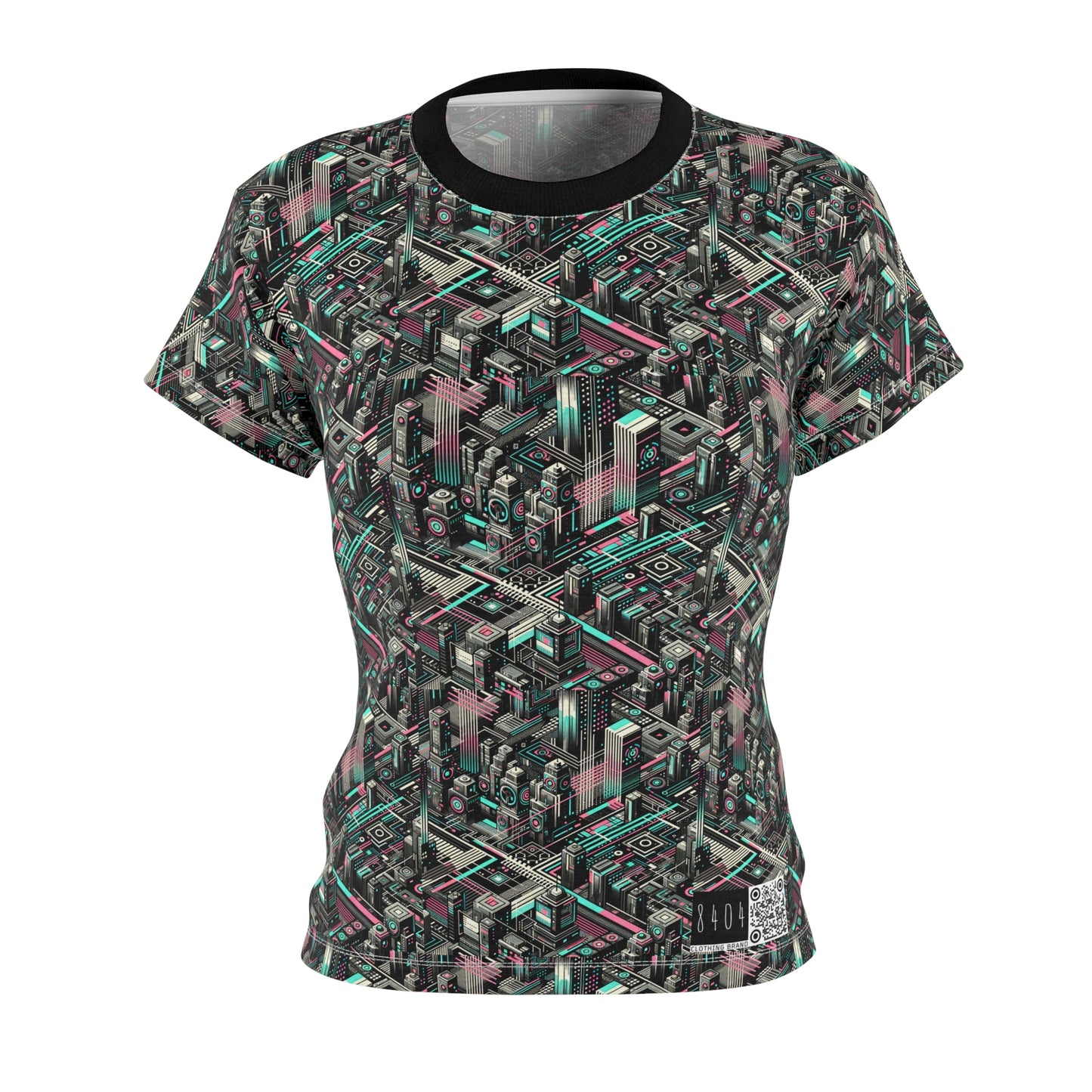 Digital Dreamland Tech-Inspired Streetwear Women's Cut & Sew Tee - 8404 Design-51