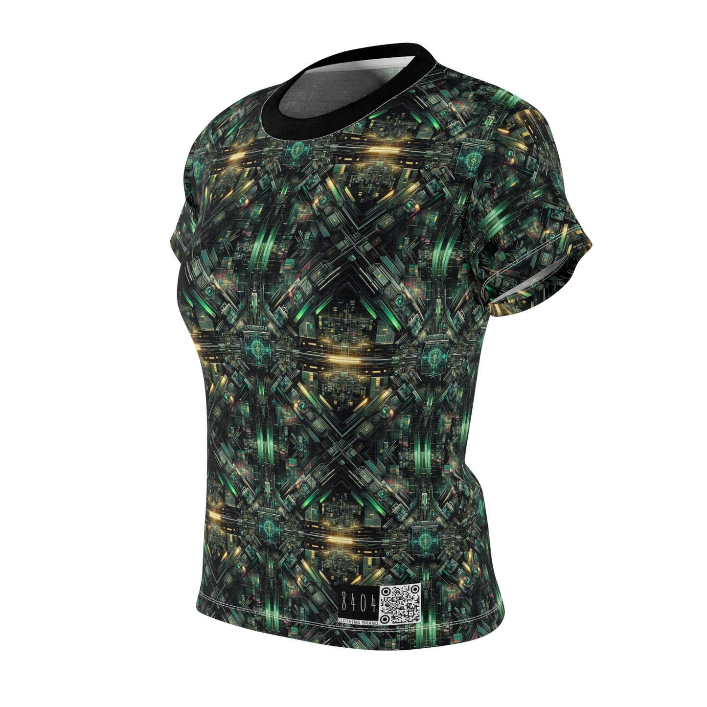 Tech Noir Graphics Tech-Inspired Streetwear Women's Cut & Sew Tee - 8404 Design-56
