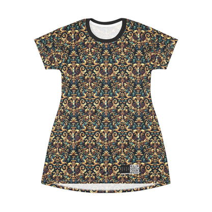 Digital Renaissance Modern Baroque Fusion T-Shirt Dress - 8404 Design-57