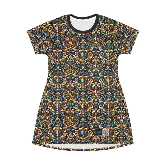 Digital Renaissance Modern Baroque Fusion T-Shirt Dress - 8404 Design-57