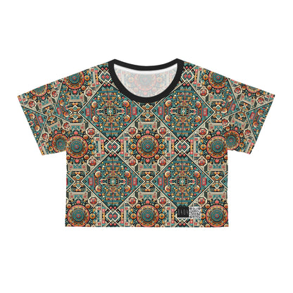 Cultural Fusion Tech Blend of Cultural Heritage With Tech-Inspired Elements Crop Tee - 8404 Design-74