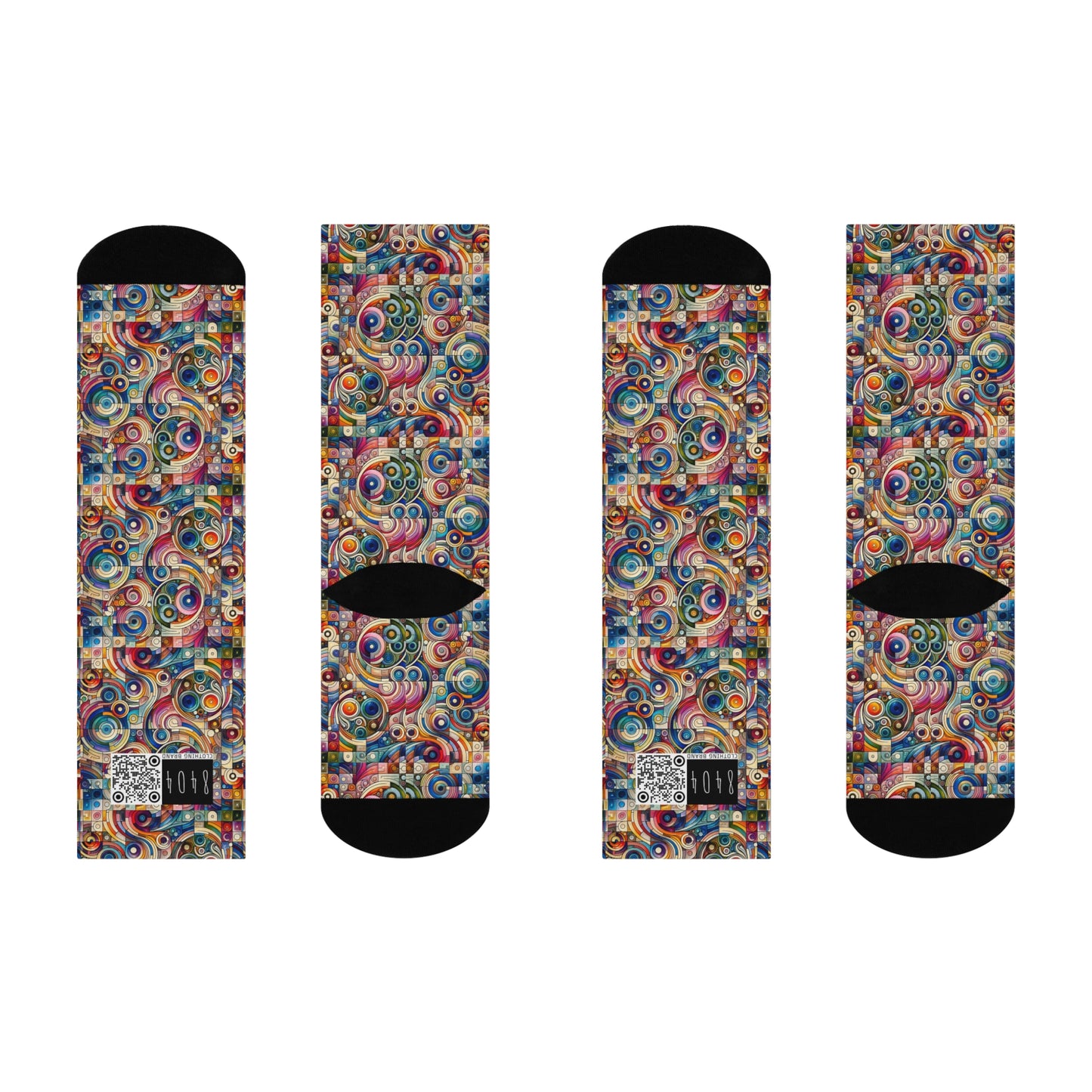 Digital Artistic Expression Artistic Streetwear Cushioned Crew Socks - 8404 Design-49