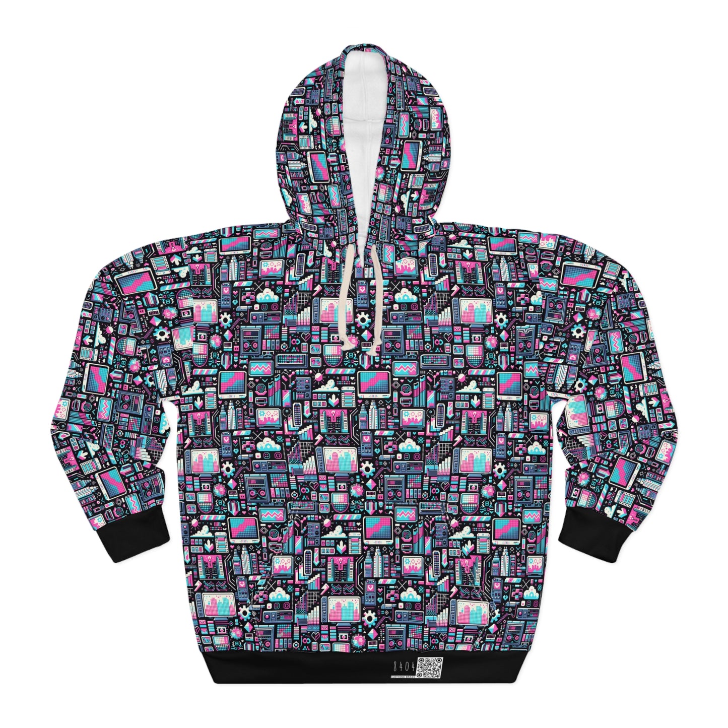 Digital Rebellion Youthful Streetwear with a Rebellious Digital Twist Pullover Hoodie - 8404 Design-71