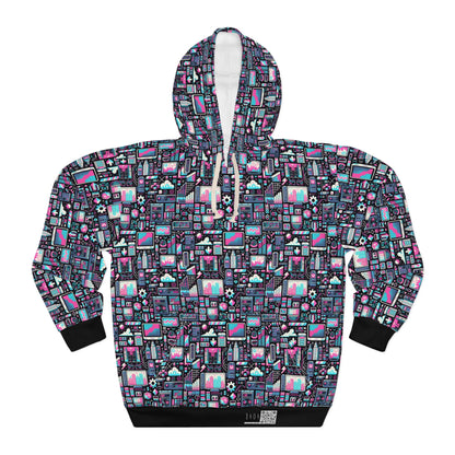 Digital Rebellion Youthful Streetwear with a Rebellious Digital Twist Pullover Hoodie - 8404 Design-71