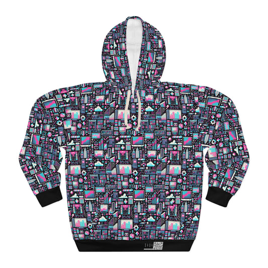 Digital Rebellion Youthful Streetwear with a Rebellious Digital Twist Pullover Hoodie - 8404 Design-71