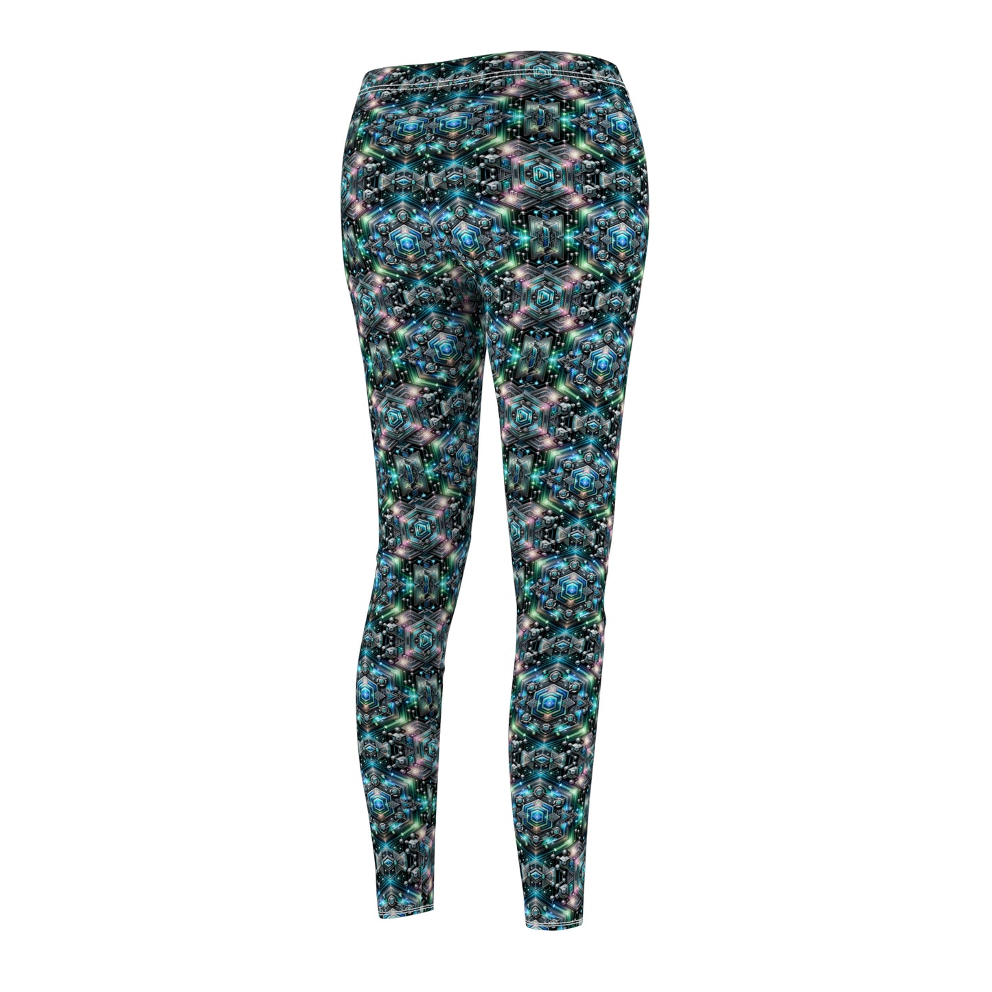 Tech-Infused Futurism Futuristic Tech Women's Cut & Sew Casual Leggings - 8404 Design-63