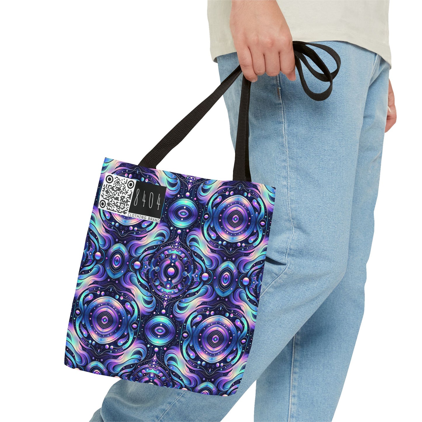 Iridescent Tech Fusion Tech-Forward Streetwear Tote Bag - 8404 Design-62
