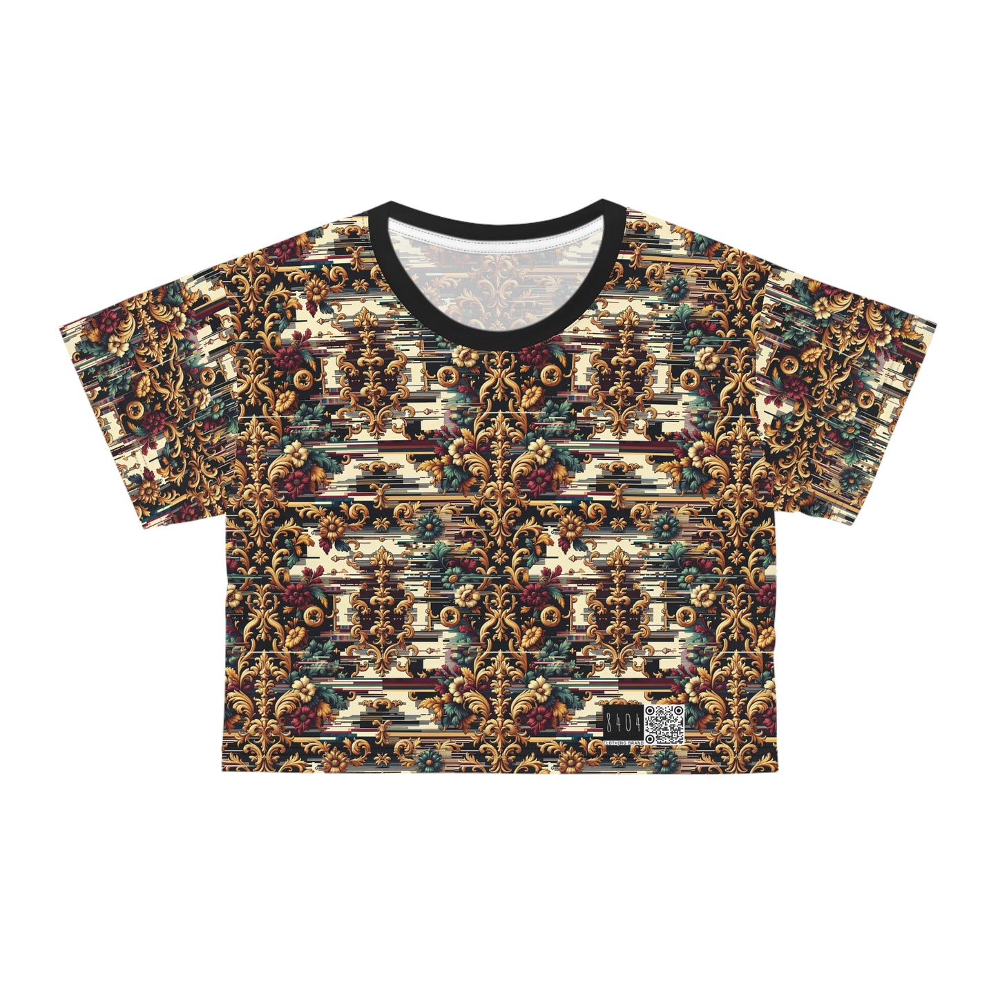 Digital Renaissance Modern Baroque Fusion Crop Tee - 8404 Design-63