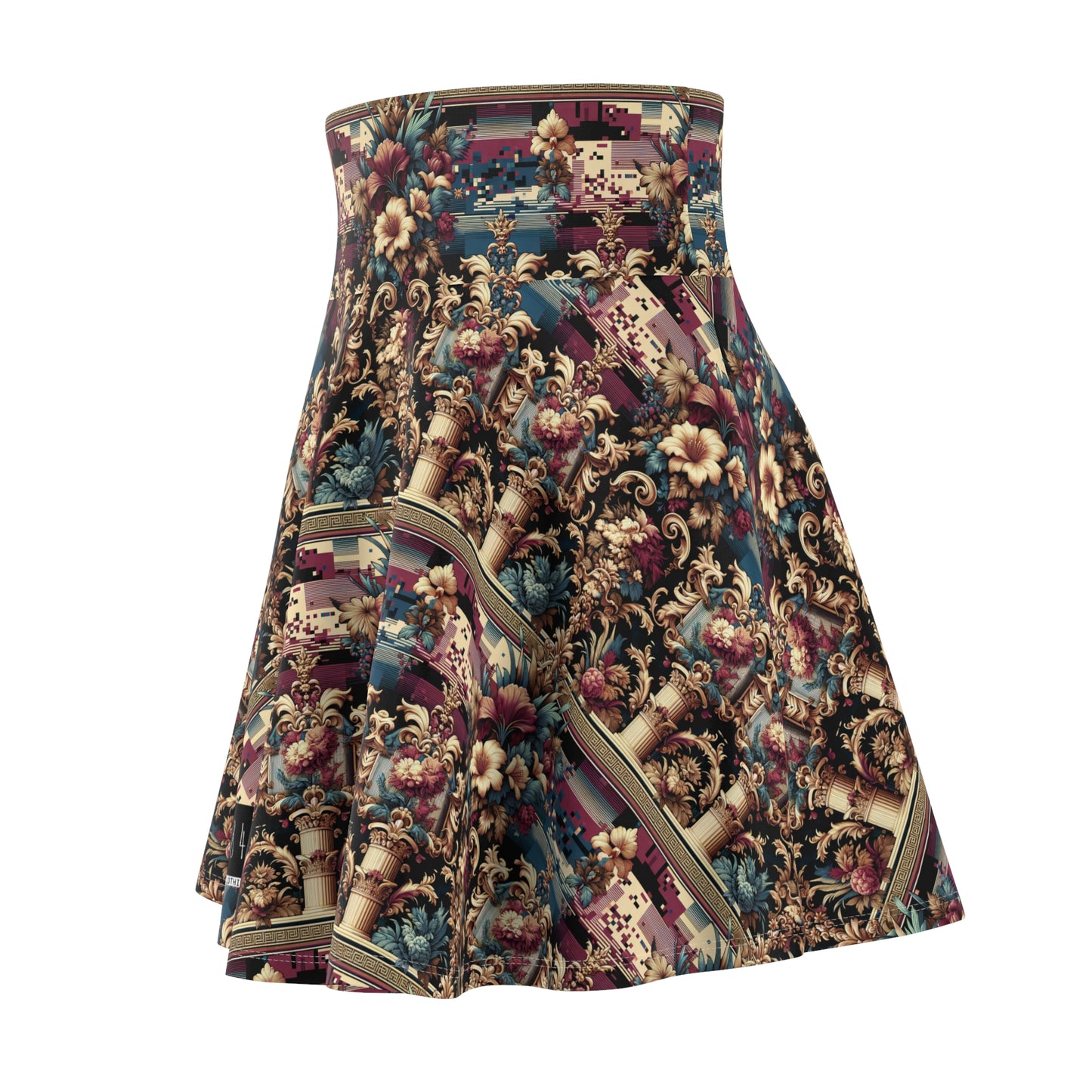 Digital Renaissance Modern Baroque Fusion Women's Skater Skirt - 8404 Design-58
