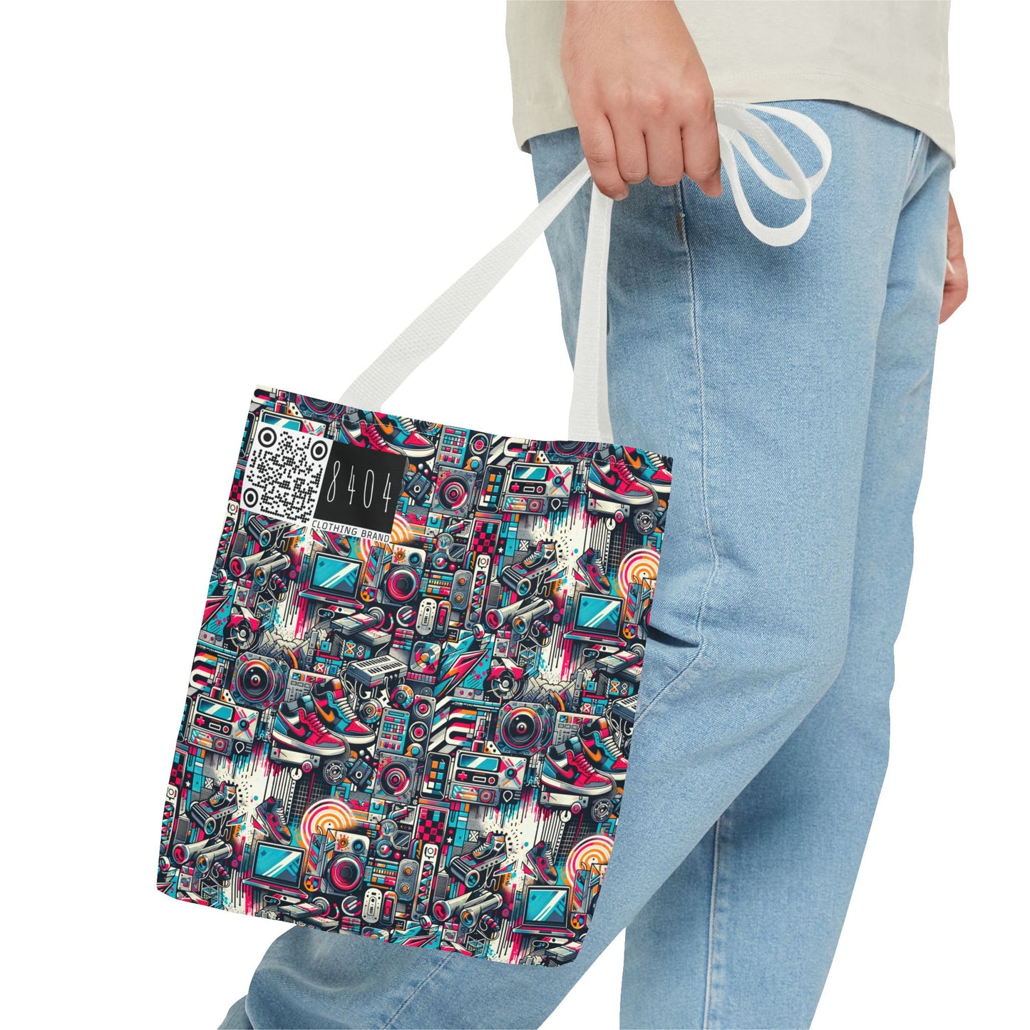 Urban Graffiti Fusion Eclectic Street Art Meets Modern Tech Culture Tote Bag - 8404 Design-50