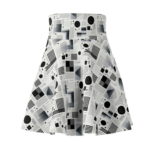 Digital Minimalism Minimalist Tech Women's Skater Skirt - 8404 Design-60