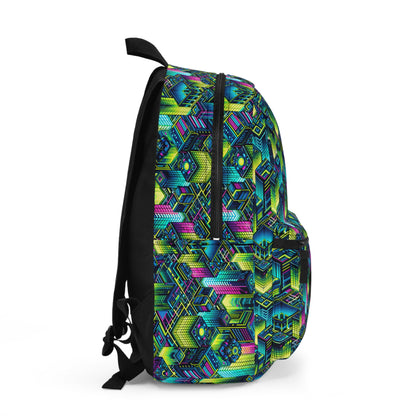 Tech-Infused Neon Tech-Forward Streetwear Backpack - 8404 Design-65