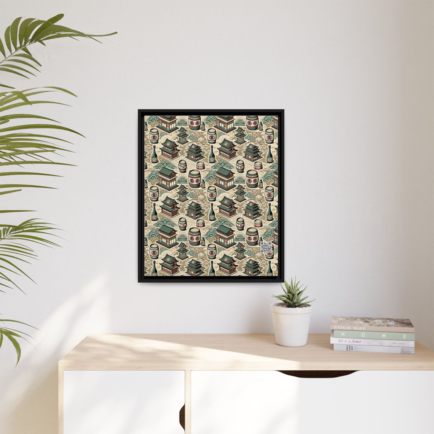Cultural Artisanal Fusion Contemporary Cultural Elegance Matte Canvas, Framed (multi-Color) - 8404 Design-68 B
