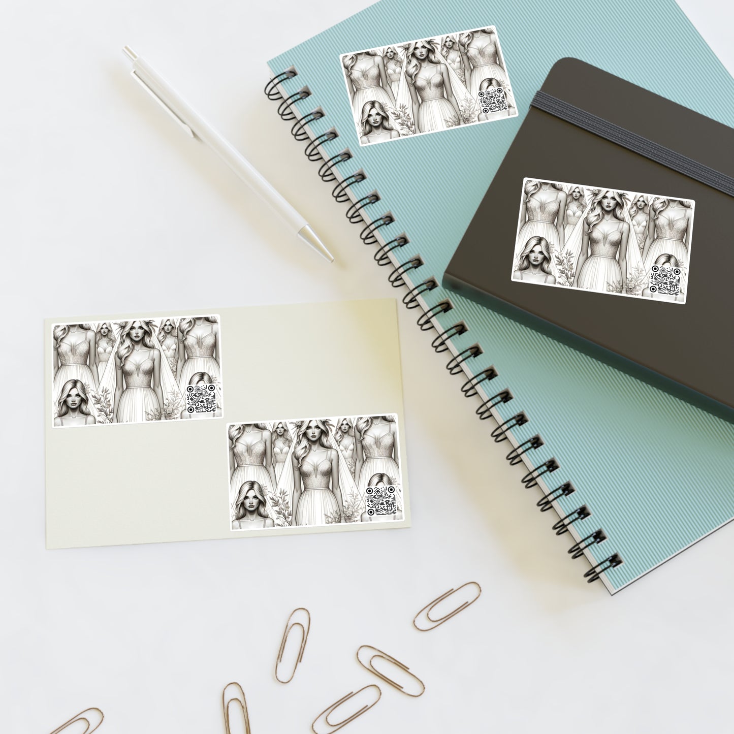 Chic Bridal Minimalism Modern Romantic Sticker Sheet - 8404 Design-58