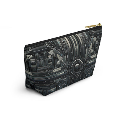 Tech Noir Futuristic Tech Aesthetic with a Dark Twist Accessory Pouch W T-bottom - 8404 Design-68
