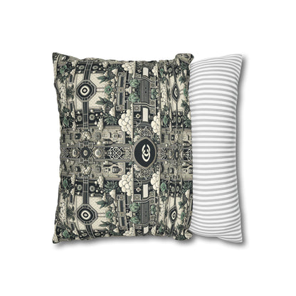 Cyber Garden Party Tech Garden Extravaganza Spun Polyester Square Pillowcase - 8404 Design-54