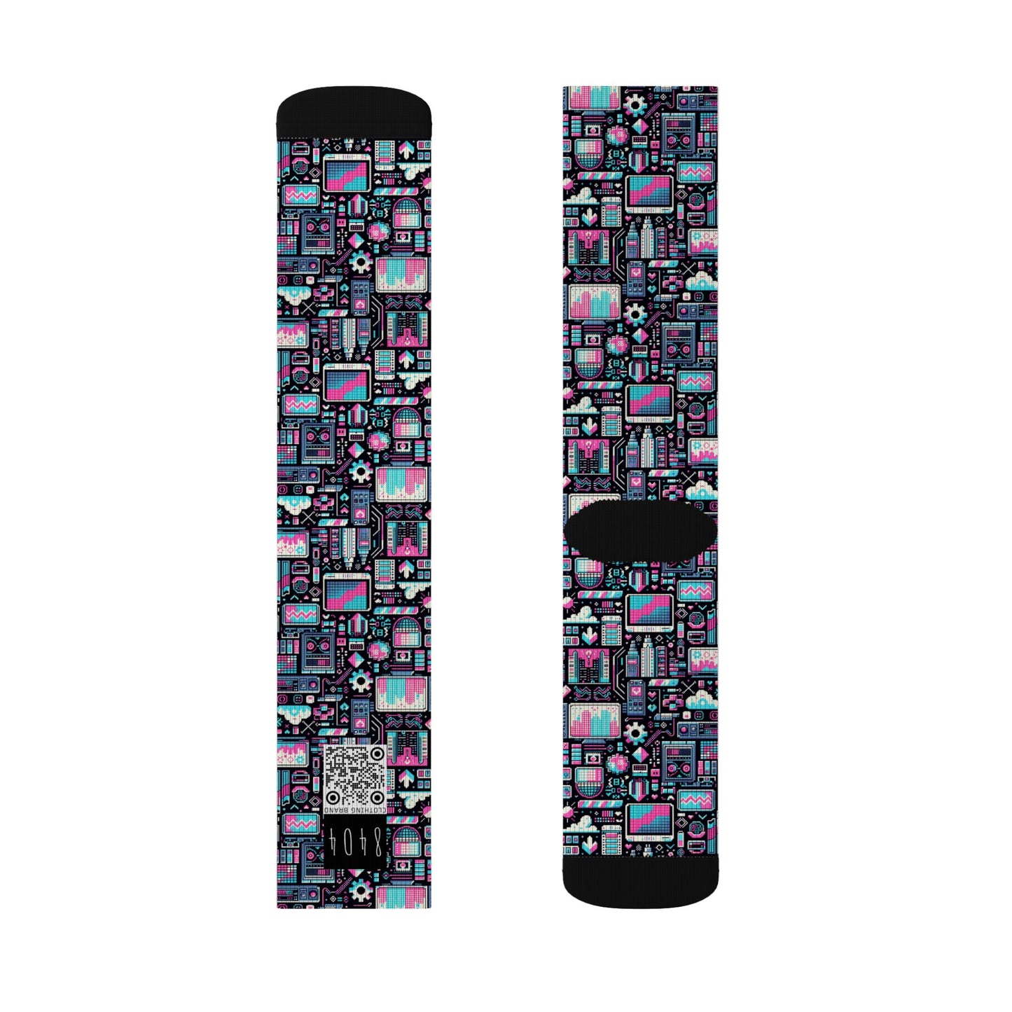 Digital Rebellion Youthful Streetwear with a Rebellious Digital Twist Sublimation Socks - 8404 Design-71