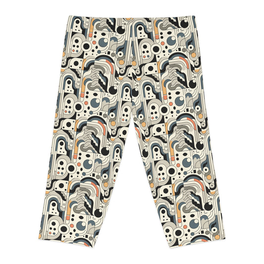 Modern Minimalism Minimalist Tech Women's Capri Leggings - 8404 Design-60