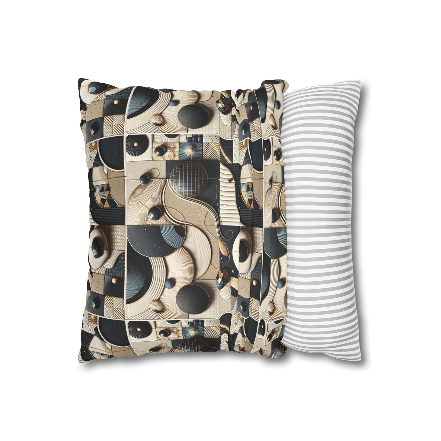 Tech-forward Luxe Streetwear Tech Luxe Fusion Faux Suede Square Pillowcase - 8404 Design-71