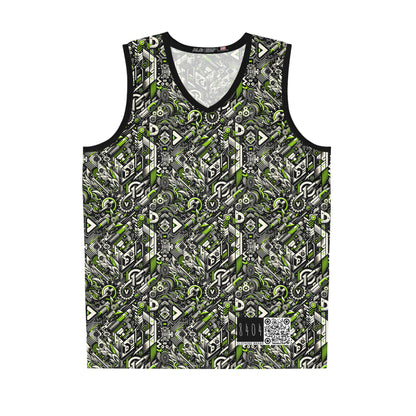 Graffiti Tech Fusion Bold Streetwear Fusion Basketball Jersey - 8404 Design-59