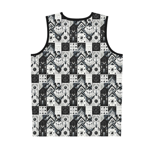 Digital Minimalism Minimalist Tech Basketball Jersey - 8404 Design-50