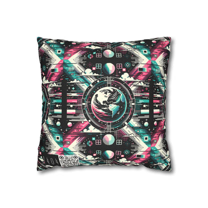 Digital Artistry Digital-native Streetwear Faux Suede Square Pillowcase - 8404 Design-62