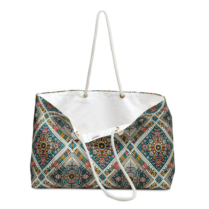 Cultural Fusion Tech Blend of Cultural Heritage With Tech-Inspired Elements Weekender Bag - 8404 Design-64
