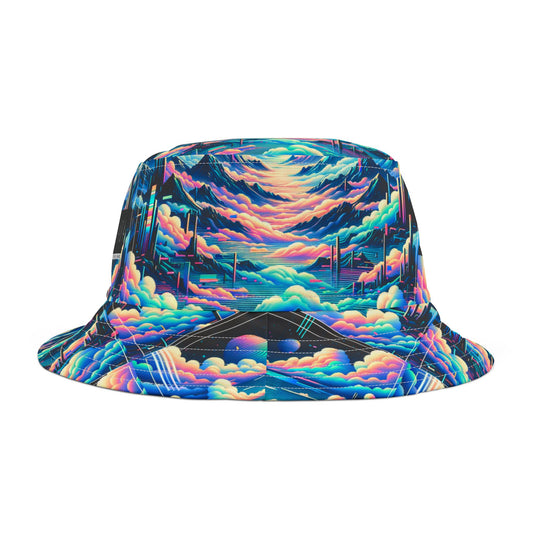 Digital Dreamscapes Digitally-Inspired Streetwear With a Dreamy, Surreal Twist Bucket Hat - 8404 Design-69