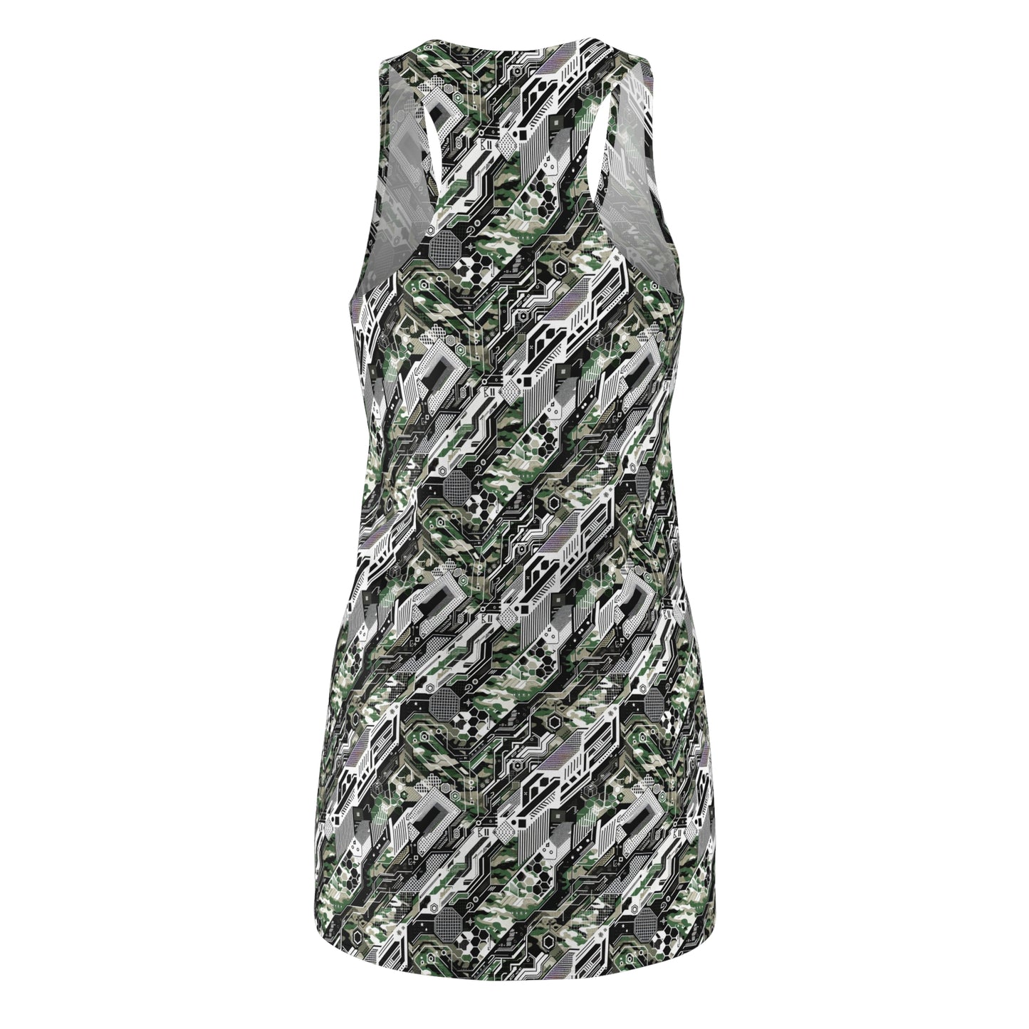 Tech Camo Fusion Tech-Forward Streetwear With a Futuristic Edge Women's Cut & Sew Racerback Dress - 8404 Design-46