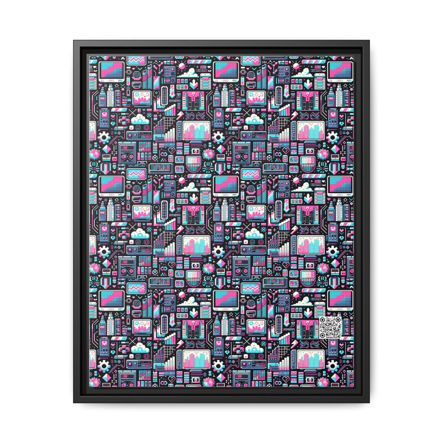 Digital Rebellion Youthful Streetwear with a Rebellious Digital Twist Matte Canvas, Framed (multi-color) - 8404 Design-71 A