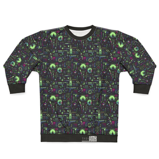 Tech Noir Futuristic Cyberpunk Sweatshirt - 8404 Design-63