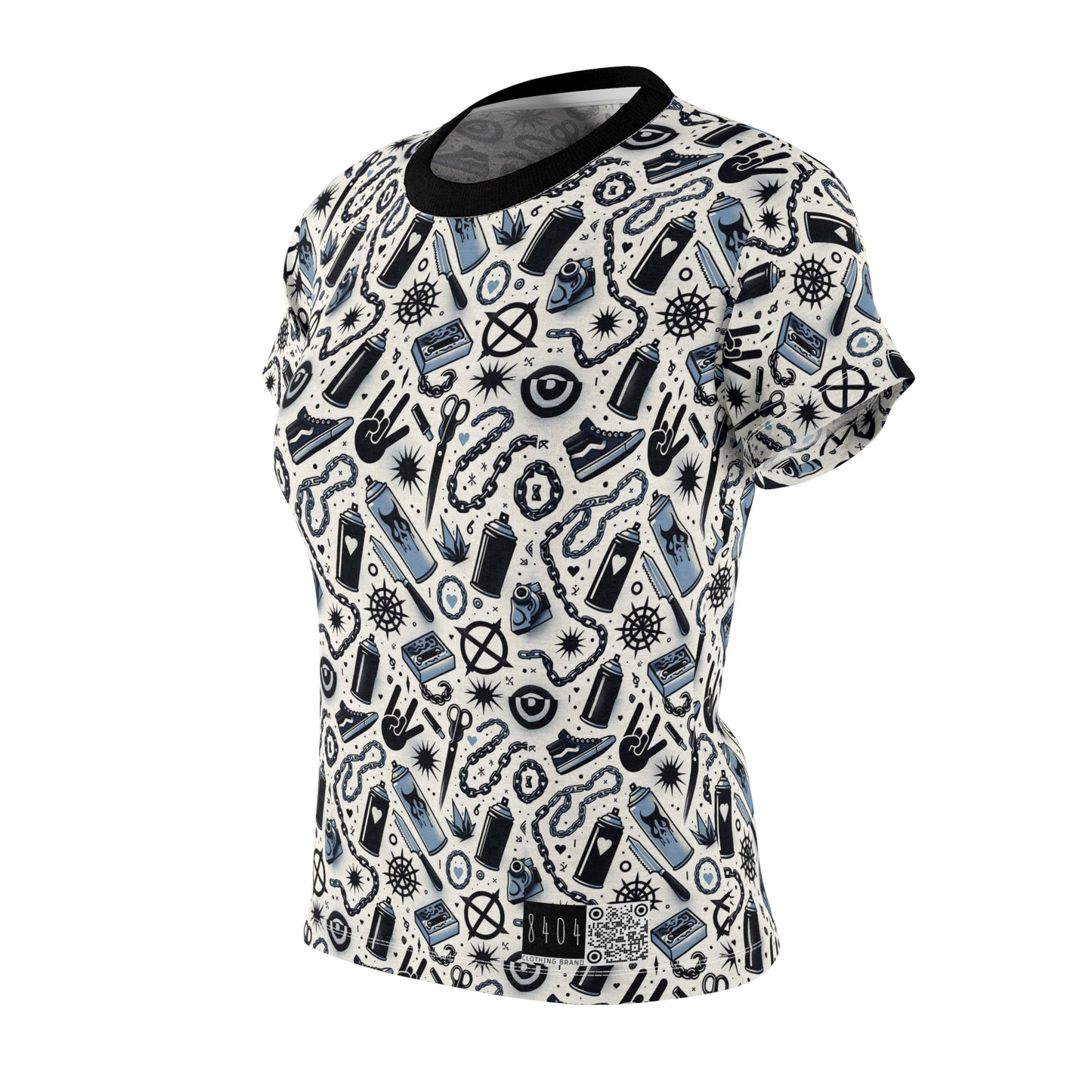 Cultural Rebellion Graphics Edgy and Rebellious With a Hint of Nostalgia Women's Cut & Sew Tee - 8404 Design-57