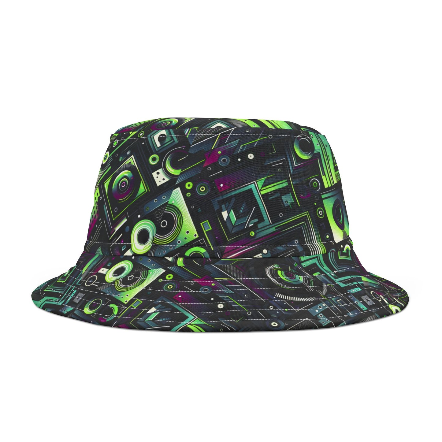 Tech-Tonal Graphics Tech-Forward Streetwear Bucket Hat - 8404 Design-62