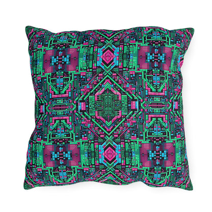 Digital Glitch Vibes Tech-Inspired Streetwear Outdoor Pillow - 8404 Design-71