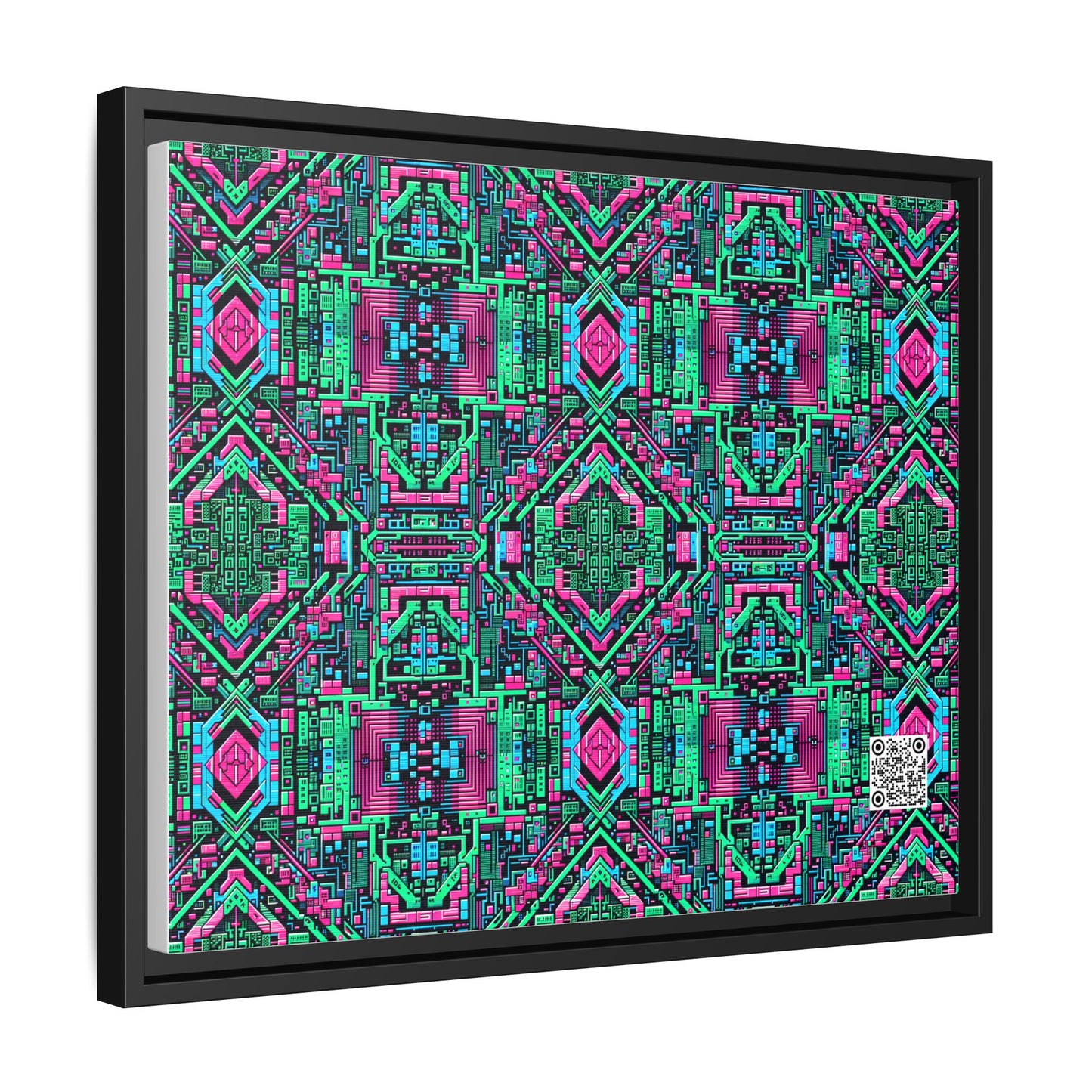 Digital Glitch Vibes Tech-Inspired Streetwear Matte Canvas, Framed (multi-Color) - 8404 Design-71 A